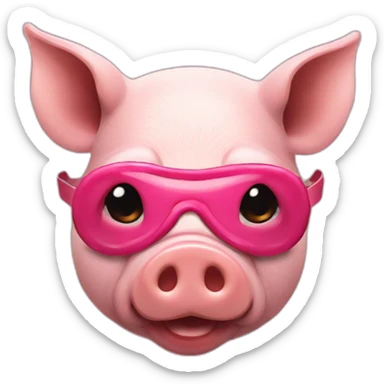 Pig with blindfold and horns sticker