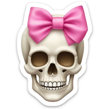 Skull with a pink bow sticker