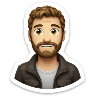 a guy with lens with brown hair a small little bit o beard of 3 days sticker