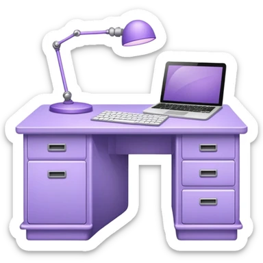 Lavender desk with nothing on it  sticker