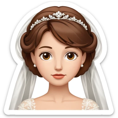 Bride with fair skin and brown hair sticker