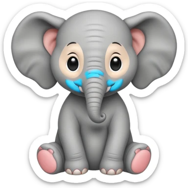 Baby elephant sitting sticker