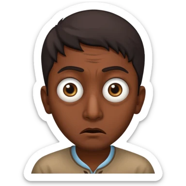 scared indian man sticker