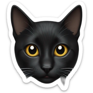 Black cat with a white stripe on his nose sticker