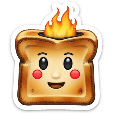 a piece of burning toast sticker