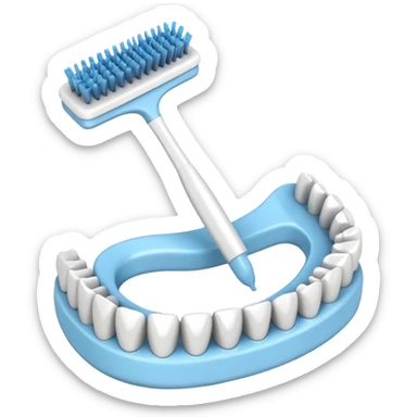 Denture teeth brush sticker