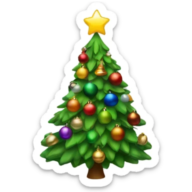 christmas tree with ornaments sticker