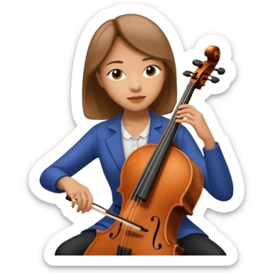 asian woman playing cello sticker