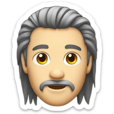 Mullet haircut with glass sticker