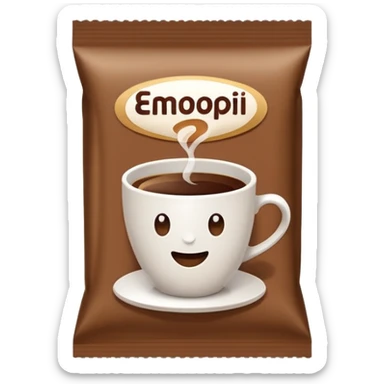 instant coffee sachet sticker