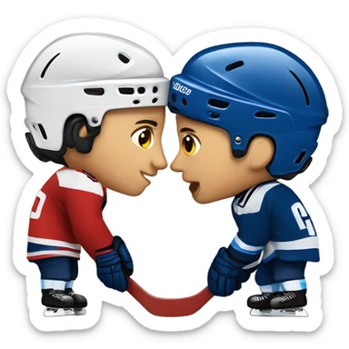 Hockey players, kissing ￼ sticker