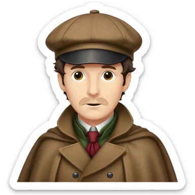 sherlock holmes wearing a deerstalker hat and an Inverness cape sticker