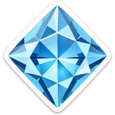 blue diamond, diamond gem shape, realistic sticker