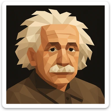 Turn the figure in this picture to an avatar. Low-poly flat style. Pure black background sticker