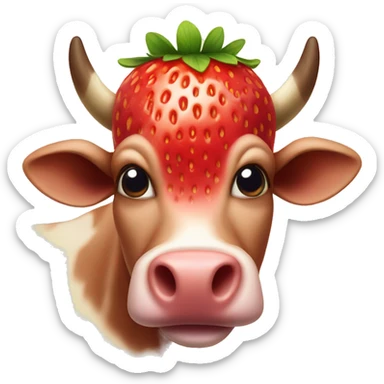 strawberry cow sticker
