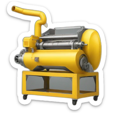 Yellow blowing machine sticker
