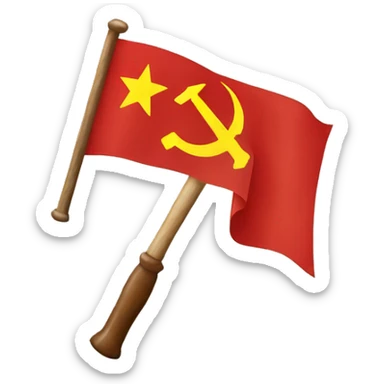 communist flag with hammer and sickle sticker