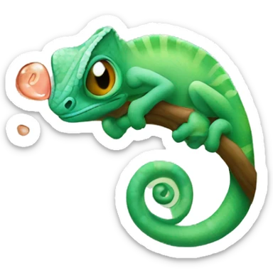 Chameleon kisses sticker
