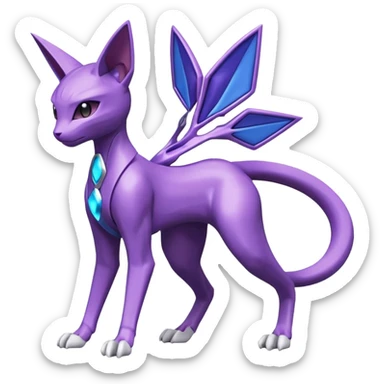 Miraidon-Genesect-Espeon-Mewtwo-Fakémon-hybrid-creature (full body)  sticker