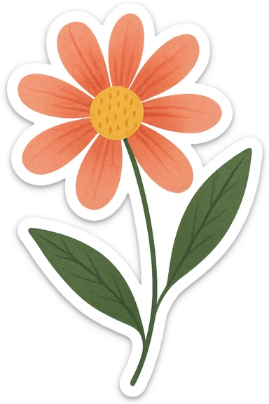 Remove the background, keep only the stylized flower in the image, transparent background. sticker