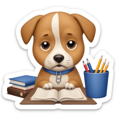 dog looking guilty next to torn homework sticker