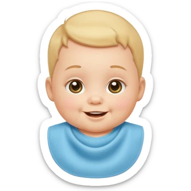 baby with bib sticker