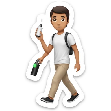 man crossing with atomizer sticker