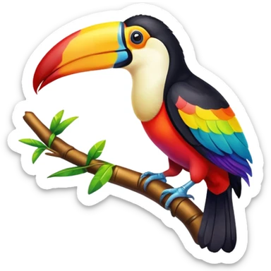 Rainbow toucan sticker