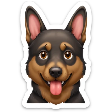 cartoon style dark German Shepherd dog with alot longer tongue hanging out  sticker