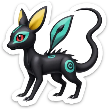 Meloetta-Salandit-Umbreon-Pokémon-Fakémon-fusion-hybrid-creature sticker
