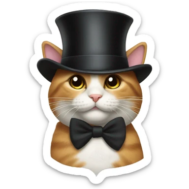 cat with top hat sticker