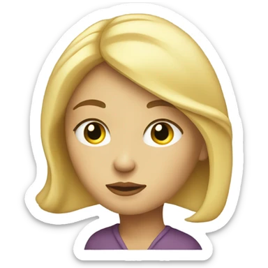 blonde woman thinking sticker