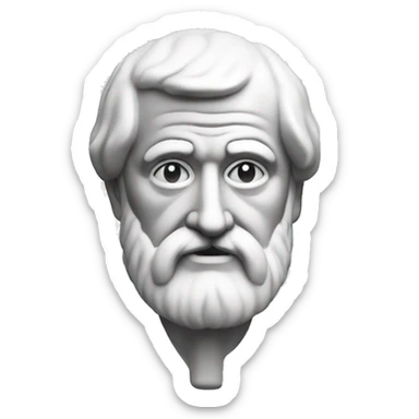 Aristotle head logo monochrome sticker