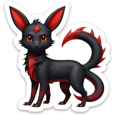  Shiny edgy dark gloomy red gothic cool badass emo-Umbreon-Salandit-Flareon-fusion sticker