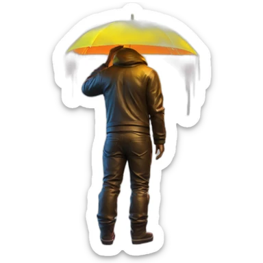 Juicy booty neon sign style man rain sticker