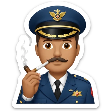 old school sergeant major smoking a cigar sticker