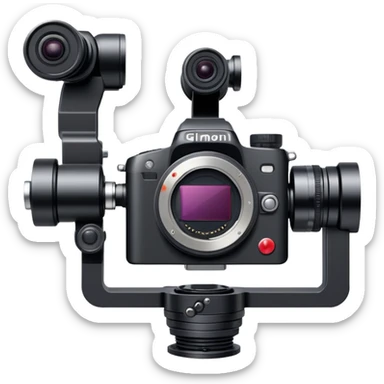 a mirrorless camera on a gimbal sticker