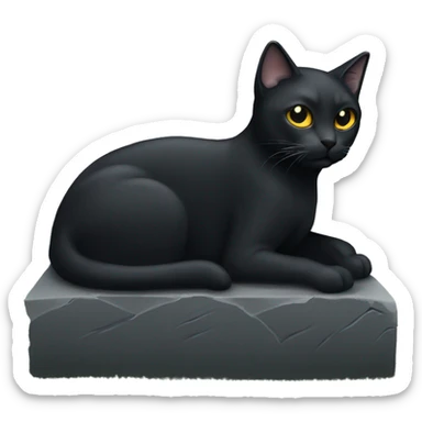Gravestone with black cat laying near it  sticker