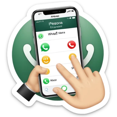 Crea un icono de iPhone WhatsApp que sea haciendo el gesto de meter la nariz por los dedos mientras los dedos hacen un círculo. Así: 👌🏻 sticker