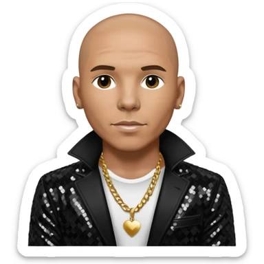 Pitbull, Rapper with black sequin outfit sticker