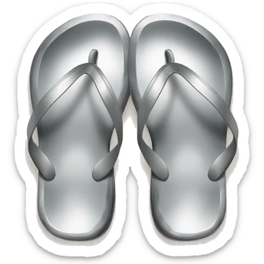 Realistic metallic silver flip flops. sticker