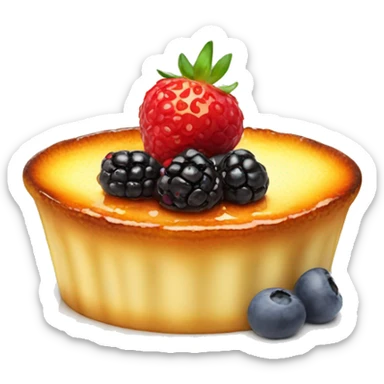 Creme brulee with berries on top  sticker