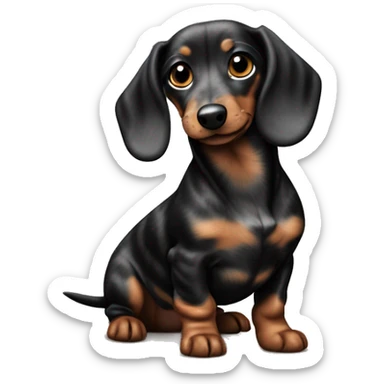 Black Merle mini dachshund  sticker