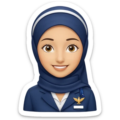 Hijabi flight attendant sticker