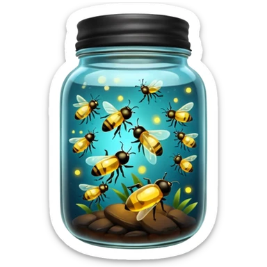 fireflies in a jar sticker