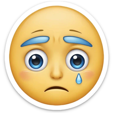 A crying emoji with dark eyelids sticker
