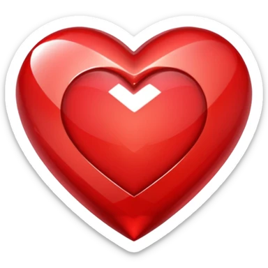 red diamond shaped like a heart sticker