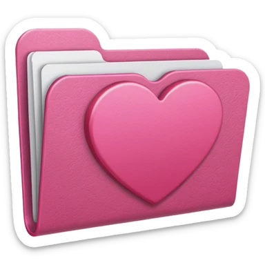 file folder pink with heart sticker