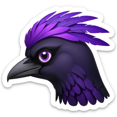 black raven with purple eyes more dark and gothic image and more black i just want the eyes purple sticker