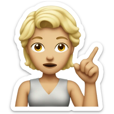 blonde mother raising finger angry sticker